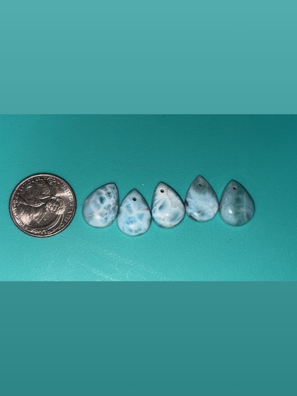 Larimar Teardrop Pendants